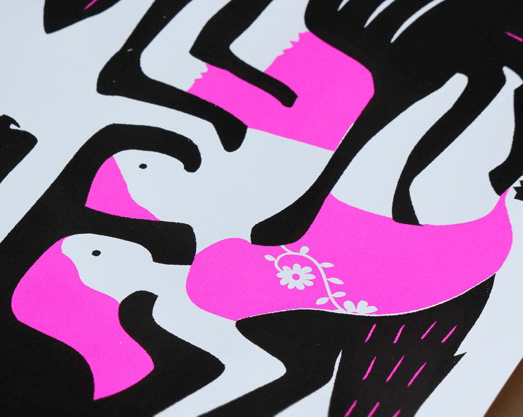 <h4>Silkscreened poster for <i>Long Way <br>Go Down</i>.</h4>